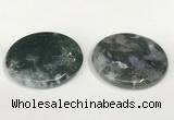 NGP5831 50mm flat round agate gemstone pendants wholesale