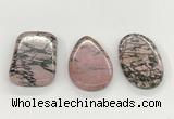 NGP5868 30*50mm freeform rhodonite pendants wholesale