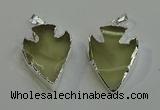 NGP6007 22*30mm - 25*35mm arrowhead lemon quartz pendants