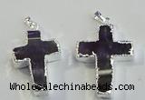 NGP6050 30*40mm - 35*45mm cross amethyst pendants