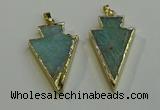NGP6066 20*40mm - 25*45mm arrowhead amazonite pendants