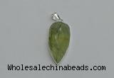 NGP6109 12*35mm - 15*40mm arrowhead green rutilated quartz pendants