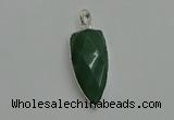 NGP6114 12*35mm - 15*40mm arrowhead green aventurine pendants