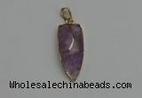 NGP6117 12*35mm - 15*40mm arrowhead amethyst pendants