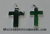 NGP6161 25*40mm - 30*40mm cross agate gemstone pendants