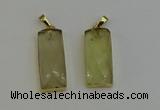 NGP6201 14*30mm - 15*38mm faceted rectangle lemon quartz pendants
