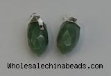 NGP6227 12*28mm - 15*30mm faceted bullet green aventurine pendants