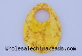 NGP623 5pcs 45*62mm flat teardrop yellow agate gemstone pendants