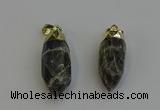 NGP6245 12*28mm - 15*30mm faceted bullet labradorite pendants