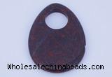 NGP627 5pcs 45*62mm flat teardrop brecciated jasper gemstone pendants