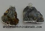 NGP6284 25*35mm - 35*45mm freeform druzy agate pendants