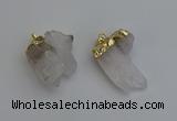 NGP6306 25*28mm - 25*35mm nuggets white crystal pendants