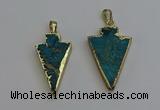 NGP6316 20*35mm - 25*40mm arrowhead sea sediment jasper pendants