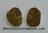 NGP6370 35*40mm - 30*45mm freeform plated druzy agate pendants