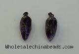 NGP6436 12*24mm - 15*30mm faceted bullet amethyst pendants