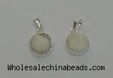 NGP6508 15mm - 16mm coin druzy agate pendants wholesale