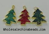 NGP6581 30*40mm - 32*40mm Christmas tree sea sediment jasper pendants