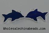 NGP6672 28*42mm - 30*45mm dolphin agate gemstone pendants