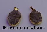 NGP6685 20*30mm - 22*32mm freeform druzy agate gemstone pendants