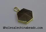 NGP6814 24*25mm hexagon moonstone gemstone pendants wholesale