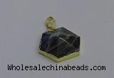 NGP6816 24*25mm hexagon labradorite gemstone pendants wholesale