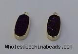 NGP6912 10*22mm - 12*25mm freeform plated druzy quartz pendants