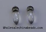 NGP7055 12*30mm - 15*35mm faceted bullet white crystal pendants