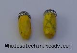 NGP7079 12*30mm - 15*35mm faceted bullet white howlite turquoise pendants
