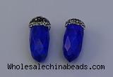 NGP7084 12*30mm - 15*35mm faceted bullet white howlite turquoise pendants