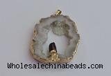 NGP7394 45*50mm - 50*55mm freeform druzy agate pendants