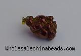 NGP7419 25*35mm - 35*40mm nuggets plated agate pendants