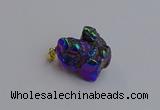 NGP7422 25*35mm - 35*40mm nuggets plated agate pendants