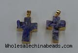 NGP8534 22*30mm - 25*35mm cross druzy agate pendants wholesale