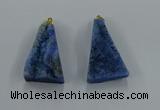 NGP8581 18*25mm - 25*40mm triangle druzy agate pendants wholesale