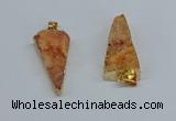 NGP8594 13*40mm - 20*35mm triangle druzy agate pendants wholesale