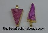 NGP8596 13*40mm - 20*35mm triangle druzy agate pendants wholesale