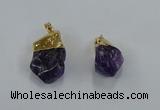 NGP8870 20*25mm - 30*40mm nuggets amethyst gemstone pendants