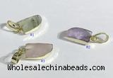 NGP9714 11*15mm horn-shaped  mixed gemstone pendants wholesale
