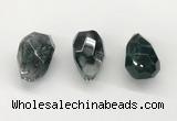 NGP9811 22*35mm - 25*40mm faceted nuggets moss agate pendants