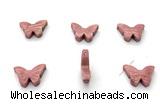 NGP9858 12*18mm butterfly pink wooden jasper pendant