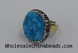 NGR1005 26mm - 28mm coin druzy quartz rings wholesale