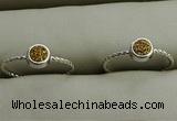 NGR1027 4mm coin plated druzy agate rings wholesale