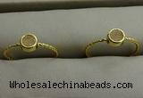 NGR1030 4mm coin plated druzy agate rings wholesale