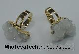 NGR17 18*25mm - 25*30mm nuggets plated druzy quartz rings