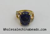 NGR2012 10*15mm faceted oval lapis lazuli gemstone rings
