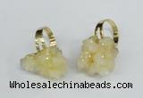 NGR22 18*25mm - 25*30mm nuggets plated druzy quartz rings