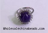 NGR3008 925 sterling silver with 12mm flat  round charoite rings