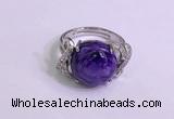 NGR3011 925 sterling silver with 14mm flat  round charoite rings