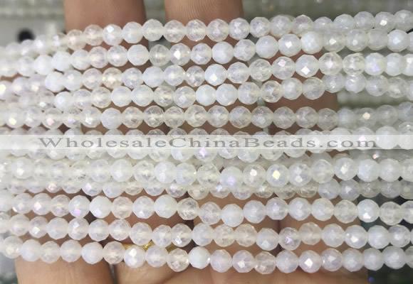 OPBS15 15 inches 4mm faceted round AB-color opalite beads wholesale