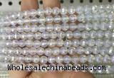 OPBS16 15 inches 6mm faceted round AB-color opalite beads wholesale